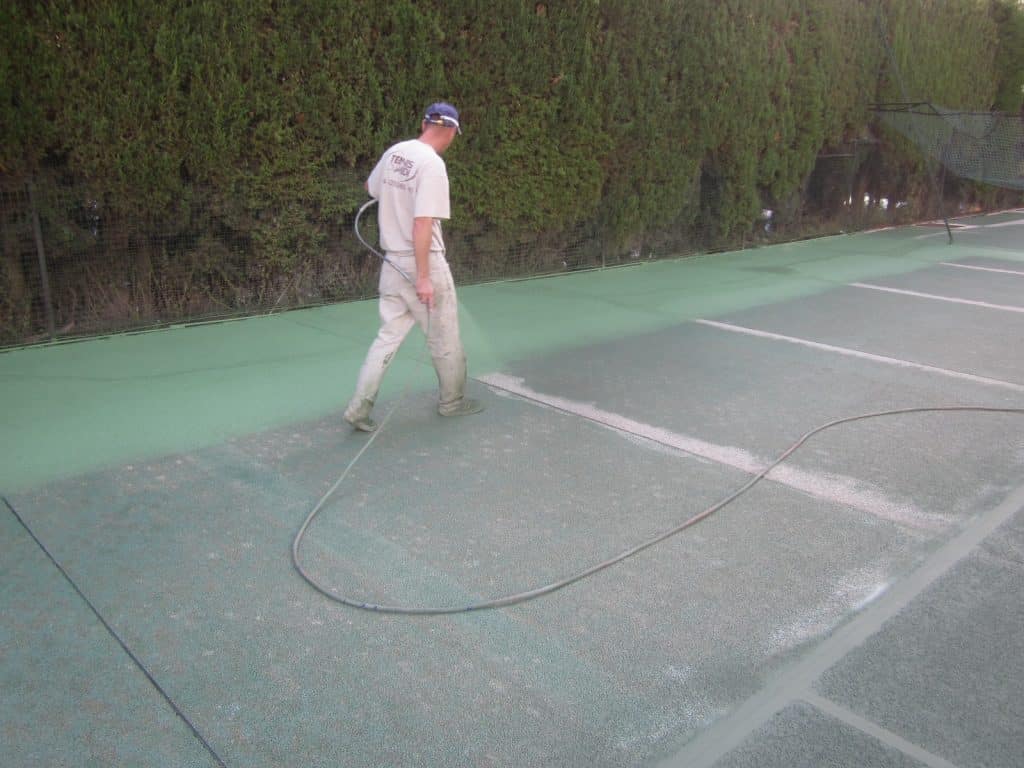 Régénération d'un court en Béton poreux