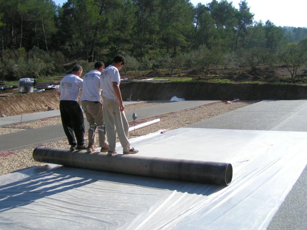 Construction terrain de tennis